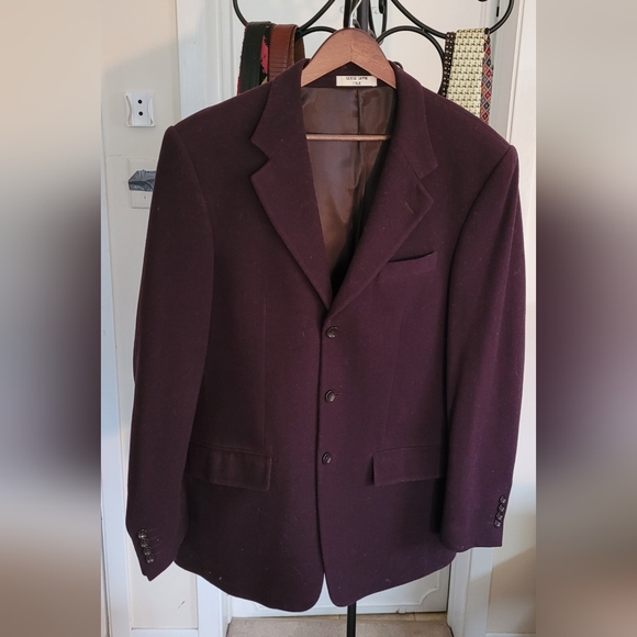 Giorgio Sappini Bergundy Red 100% Worsted Wool Suit Jacket - Picture 1 of 8
